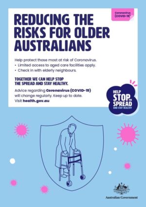 Reducing The Risks For Older Australians Sign