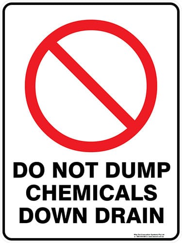 Prohibition Do Not Dump Chemicals Down Drain